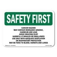 thumbnail image 1 of OSHA SAFETY FIRST Sign - Cancer Hazard May Contain Inorganic Arsenic | Decal | Protect Your Business Work Site Warehouse | Made in the USA, 1 of 5