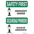 thumbnail image 1 of OSHA SAFETY FIRST Sign - Emergency Shower Bilingual | Plastic Sign | Protect Your Business, Construction Site, Warehouse & Shop Area | Made in the USA, 1 of 5