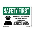 thumbnail image 1 of OSHA SAFETY FIRST Sign - Hard Hat Protection Required With Symbol | Plastic Sign | Protect Your Business, Work Site, Warehouse | Made in the USA, 1 of 5