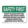 thumbnail image 1 of OSHA SAFETY FIRST Sign - Safety Glasses With Side Shields And Safety | Aluminum Sign | Protect Your Business, Work Site, Warehouse | Made in the USA, 1 of 6