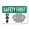 thumbnail image 1 of OSHA SAFETY FIRST Sign - Think Safety Use Ear Protection With Symbol | Decal | Protect Your Business Work Site Warehouse | Made in the USA, 1 of 5