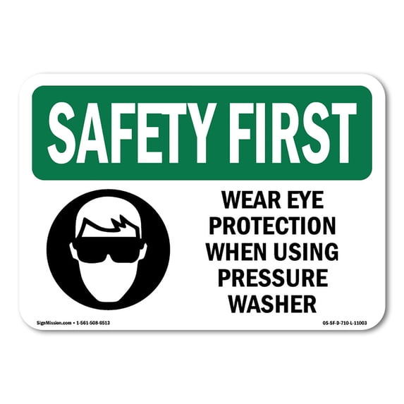 OSHA SAFETY FIRST Sign - Wear Eye Protection When Using With Symbol | Aluminum Sign | Protect Your Business, Work Site, Warehouse | Made in the USA