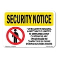 thumbnail image 1 of OSHA SECURITY NOTICE Sign - Admittance Limited Employees Only | Plastic Sign | Protect Your Business, Work Site, Warehouse & Shop Area | Made in the USA, 1 of 5