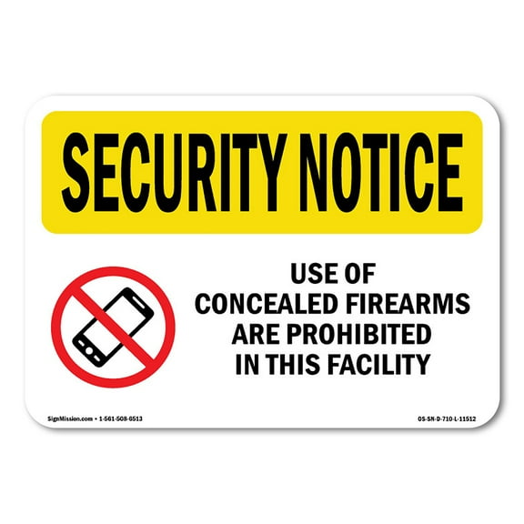 OSHA SECURITY NOTICE Sign - Cellular Phone Prohibited Facility | Decal | Protect Your Business, Work Site, Warehouse & Shop Area | Made in the USA