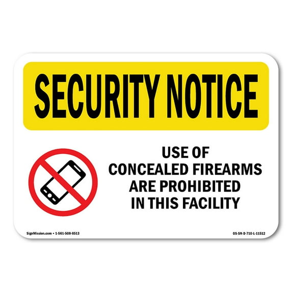 OSHA SECURITY NOTICE Sign - Cellular Phone Prohibited Facility | Plastic Sign | Protect Your Business, Work Site, Warehouse & Shop Area | Made in the USA