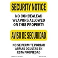 thumbnail image 1 of OSHA SECURITY NOTICE Sign - No Concealed Weapons Bilingual | Aluminum Sign | Protect Your Business, Work Site, Warehouse & Shop Area | Made in the USA, 1 of 6