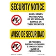 thumbnail image 1 of OSHA SECURITY NOTICE Sign - Knives Weapons Banned Bilingual | Plastic Sign | Protect Your Business, Work Site, Warehouse & Shop Area | Made in the USA, 1 of 5