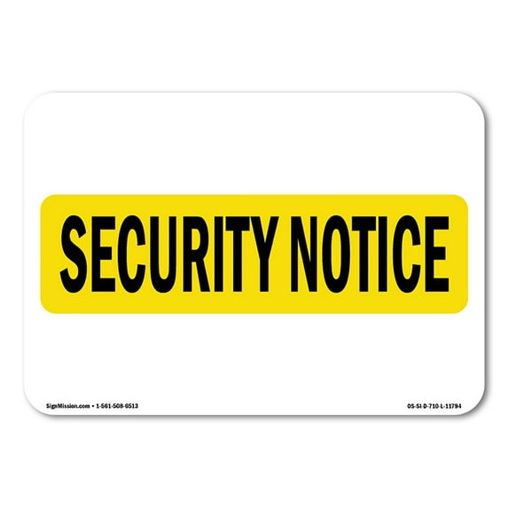 OSHA SECURITY NOTICE Sign - Label OUE-16918 Guarded Area.pdf | Decal | Protect Your Business, Work Site, Warehouse & Shop Area | Made in the USA