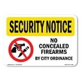 thumbnail image 1 of OSHA SECURITY NOTICE Sign - No Concealed Weapons By City | Decal | Protect Your Business, Work Site, Warehouse & Shop Area | Made in the USA, 1 of 5