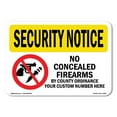 thumbnail image 1 of OSHA SECURITY NOTICE Sign - No Concealed Weapons By County | Plastic Sign | Protect Your Business, Work Site, Warehouse & Shop Area | Made in the USA, 1 of 5