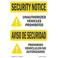 thumbnail image 1 of OSHA SECURITY NOTICE Sign - Unauthorized Vehicles Bilingual | Decal | Protect Your Business, Work Site, Warehouse & Shop Area | Made in the USA, 1 of 5