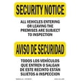 thumbnail image 1 of OSHA SECURITY NOTICE Sign - Vehicle Will Be Inspected Bilingual | Plastic Sign | Protect Your Business, Work Site, Warehouse & Shop Area | Made in the USA, 1 of 5