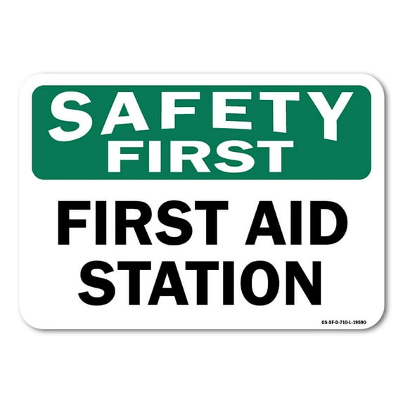 OSHA Safety First Aluminum Sign - First Aid Station | Aluminum Sign | Protect Your Business, Work Site, Warehouse & Shop Area | Made in the USA