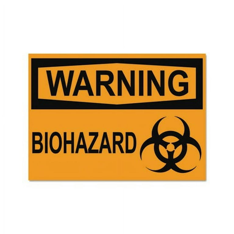 OSHA Safety Signs, WARNING BIOHAZARD, Orange/Black, 10 x 14 OSHA Safety Signs, WARNING BIOHAZARD, Orange/Black, 10 x 14