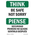 thumbnail image 1 of OSHA THINK Sign - Be Safe Lock It Out Bilingual | Decal | Protect Your Business, Construction Site, Warehouse & Shop Area | Made in the USA, 1 of 5