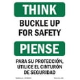 thumbnail image 1 of OSHA THINK Sign - Buckle Up For Safety Bilingual | Decal | Protect Your Business, Construction Site, Warehouse & Shop Area | Made in the USA, 1 of 5
