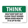 thumbnail image 1 of OSHA THINK Sign - Help Keep Dirt Out | Decal | Protect Your Business, Construction Site, Warehouse & Shop Area | Made in the USA, 1 of 5