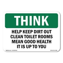 OSHA THINK Sign - Help Keep Dirt Out | Decal | Protect Your Business, Construction Site, Warehouse & Shop Area | Made in the USA