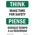 thumbnail image 1 of OSHA THINK Sign - Make Time For Safety Bilingual | Decal | Protect Your Business, Construction Site, Warehouse & Shop Area | Made in the USA, 1 of 5