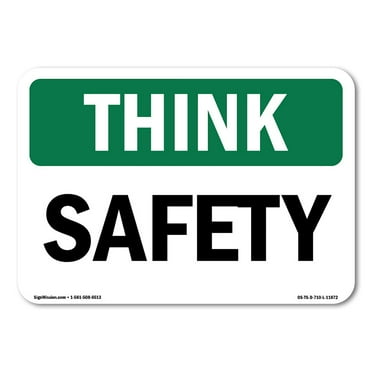 OSHA THINK Sign - Safety | Plastic Sign | Protect Your Business, Construction Site, Warehouse & Shop Area | Made in the USA