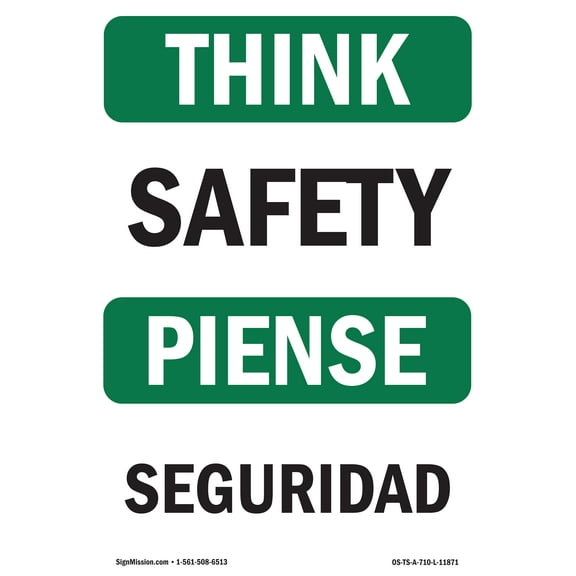 OSHA THINK Sign - Safety | Plastic Sign | Protect Your Business, Construction Site, Warehouse & Shop Area | Made in the USA