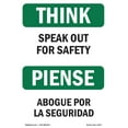 thumbnail image 1 of OSHA THINK Sign - Speak Out For Safety Bilingual | Decal | Protect Your Business, Construction Site, Warehouse & Shop Area | Made in the USA, 1 of 5