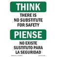 thumbnail image 1 of OSHA THINK Sign - There Is No Substitute For Safety Bilingual | Decal | Protect Your Business, Work Site, Warehouse & Shop Area | Made in the USA, 1 of 5