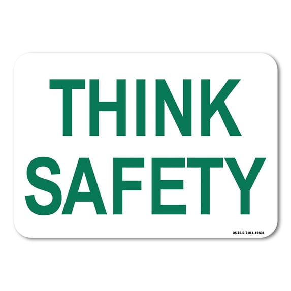 OSHA Think Aluminum Sign - Safety | Aluminum Sign | Protect Your Business, Work Site, Warehouse & Shop Area | Made in the USA