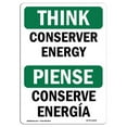 thumbnail image 1 of OSHA Think Sign - Conserve Energy Bilingual, 1 of 1