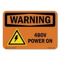 thumbnail image 1 of OSHA WARNING Sign - 480V Power On With Symbol | Plastic Sign | Protect Your Business, Construction Site, Warehouse & Shop Area | Made in the USA, 1 of 5