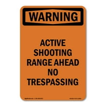 OSHA WARNING Sign - Active Shooting Range Ahead No | Decal | Protect Your Business, Construction Site, Warehouse & Shop Area | Made in the USA