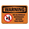 thumbnail image 1 of OSHA WARNING Sign - No Alcoholic Beverages Beyond This Point | Aluminum Sign | Protect Your Business, Work Site, Warehouse & Shop Area | Made in the USA, 1 of 6