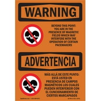 OSHA WARNING Sign - Beyond This Point Magnetic Fields Bilingual | Decal | Protect Your Business, Work Site, Warehouse & Shop Area | Made in the USA