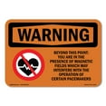 thumbnail image 1 of OSHA WARNING Sign - Beyond This Point Magnetic Fields | Decal | Protect Your Business, Construction Site, Warehouse & Shop Area | Made in the USA, 1 of 5