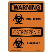 OSHA WARNING Sign - Biohazard Bilingual | Aluminum Sign | Protect Your Business, Construction Site, Warehouse & Shop Area | Made in the USA