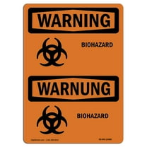 OSHA WARNING Sign - Biohazard Bilingual | Decal | Protect Your Business, Construction Site, Warehouse & Shop Area | Made in the USA