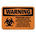 thumbnail image 1 of OSHA WARNING Sign - Biohazard Level II This Laboratory With Symbol | Plastic Sign | Protect Your Business, Work Site, Warehouse | Made in the USA, 1 of 5