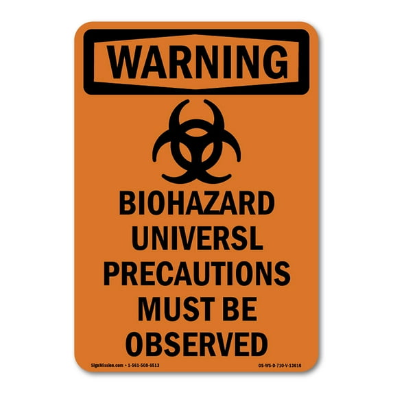 OSHA WARNING Sign - Biohazard With Symbol | Decal | Protect Your Business, Construction Site, Warehouse & Shop Area | Made in the USA