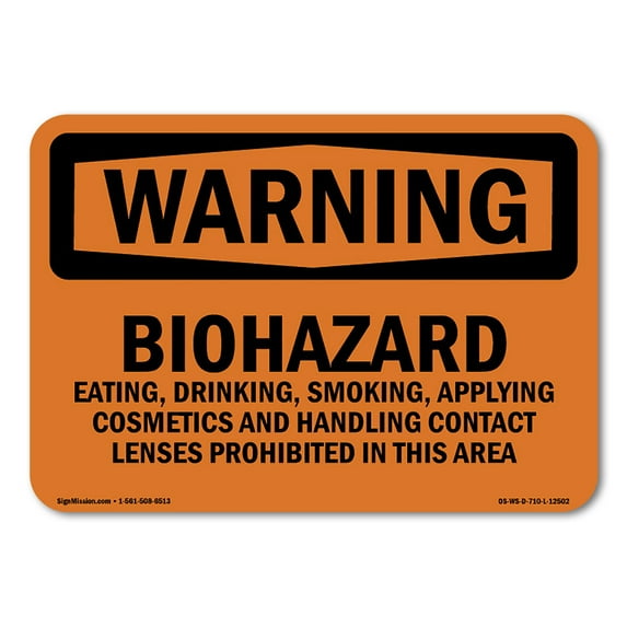 OSHA WARNING Sign - Biohazard With Symbol | Plastic Sign | Protect Your Business, Construction Site, Warehouse & Shop Area | Made in the USA