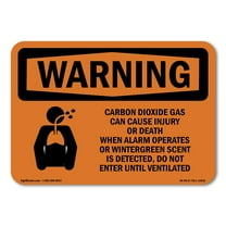 OSHA WARNING Sign - Carbon Dioxide Gas | Decal | Protect Your Business, Construction Site, Warehouse & Shop Area | Made in the USA