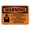 thumbnail image 1 of OSHA WARNING Sign - Carbon Dioxide Gas Ventilate With Symbol | Plastic Sign | Protect Your Business, Work Site, Warehouse & Shop Area | Made in the USA, 1 of 5