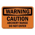 thumbnail image 1 of OSHA WARNING Sign - Caution Archery Range Do Not Enter | Plastic Sign | Protect Your Business, Construction Site, Warehouse & Shop Area | Made in the USA, 1 of 5
