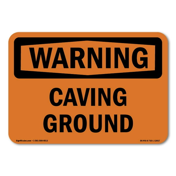 OSHA WARNING Sign - Caving Ground | Decal | Protect Your Business, Construction Site, Warehouse & Shop Area | Made in the USA