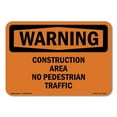 thumbnail image 1 of OSHA WARNING Sign - Construction Area No Pedestrian Traffic | Plastic Sign | Protect Your Business, Work Site, Warehouse & Shop Area | Made in the USA, 1 of 5