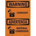 thumbnail image 1 of OSHA WARNING Sign - Corrosive - Material Corrosivo Bilingual | Decal | Protect Your Business, Work Site, Warehouse & Shop Area | Made in the USA, 1 of 5