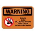 thumbnail image 1 of OSHA WARNING Sign - Custom Buried Cable Call Before Digging | Decal | Protect Your Business, Work Site, Warehouse & Shop Area | Made in the USA, 1 of 5