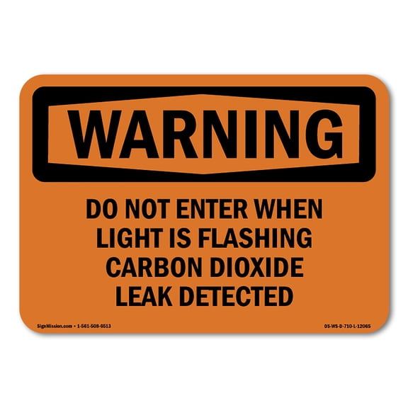 OSHA WARNING Sign - Do Not Enter When Light Is Flashing Carbon | Decal | Protect Your Business, Work Site, Warehouse & Shop Area | Made in the USA