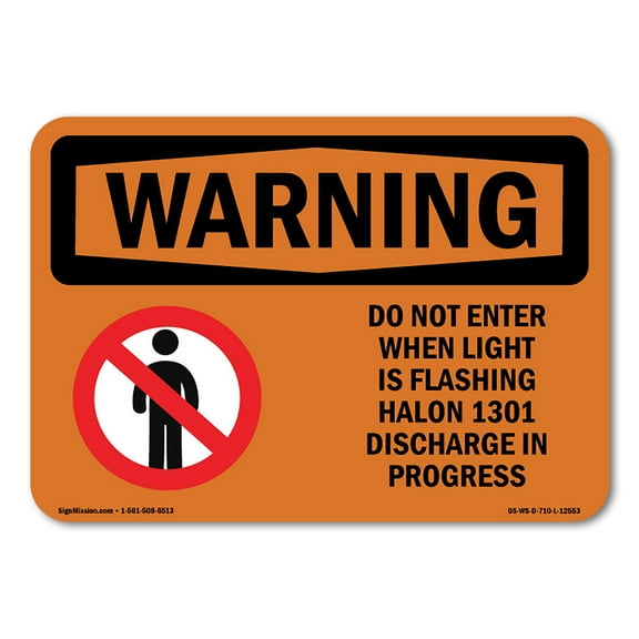 OSHA WARNING Sign - Do Not Enter When Light Is Flashing | Decal | Protect Your Business, Construction Site, Warehouse & Shop Area | Made in the USA