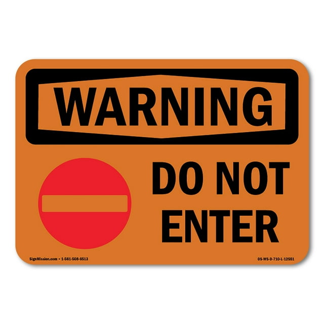 OSHA WARNING Sign - Do Not Enter With Symbol | Decal | Protect Your ...