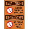 thumbnail image 1 of OSHA WARNING Sign - Do Not Smoke In This Area Bilingual | Decal | Protect Your Business, Construction Site, Warehouse & Shop Area | Made in the USA, 1 of 5